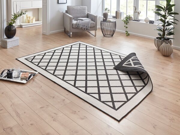 Hanse Home , Kusový koberec Twin Supreme 103425 Sydney black creme – na von aj na doma, 160x230, čierna, chodba / predsieň