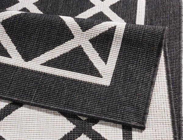 Hanse Home , Kusový koberec Twin Supreme 103425 Sydney black creme – na von aj na doma, 160x230, čierna, chodba / predsieň