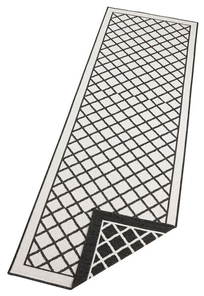 Hanse Home , Kusový koberec Twin Supreme 103425 Sydney black creme – na von aj na doma, 160x230, čierna, chodba / predsieň