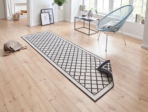 Hanse Home , Kusový koberec Twin Supreme 103425 Sydney black creme – na von aj na doma, 160x230, čierna, chodba / predsieň