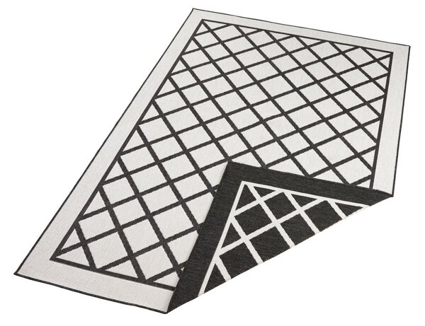 Hanse Home , Kusový koberec Twin Supreme 103425 Sydney black creme – na von aj na doma, 160x230, čierna, chodba / predsieň