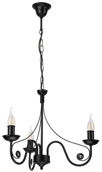 Luster na reťazi DONATO 3xE14/40W/230V čierna