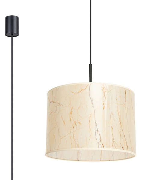 Sollux SL.1850 - Závesný luster na lanku NEVIA 1xE27/15W/230V, priemer 40 cm, mramor/béžová
