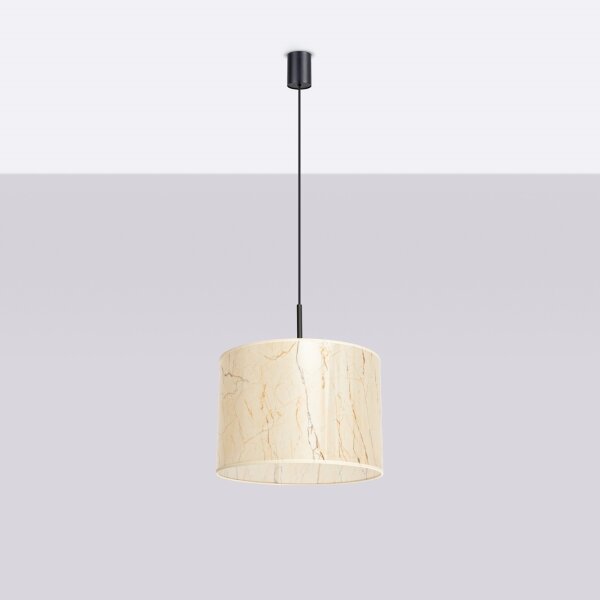 Sollux SL.1850 - Závesný luster na lanku NEVIA 1xE27/15W/230V, priemer 40 cm, mramor/béžová