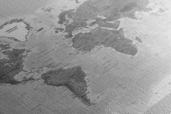 Obraz na korku nádherná čiernobiela mapa sveta