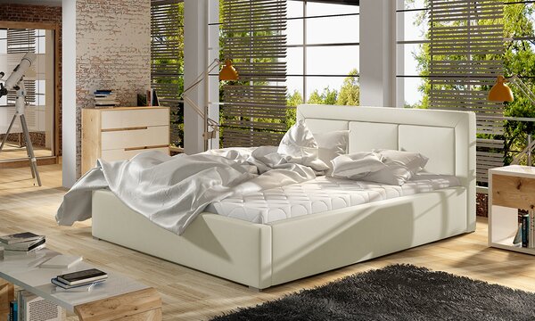 Čalúnená manželská posteľ s roštom Branco 200 - béžová