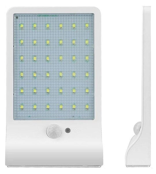 Bezdoteku LEDSolar 36 nástenná lampa s vysunutím biela, sa senzorom, bezdrôtové, 2,5 W, studená farba