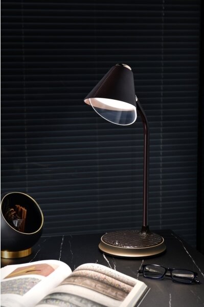 Immax 08971L - LED Stmievateľná stolná lampa FINCH LED/9W/12/230V hnedá/zlatá