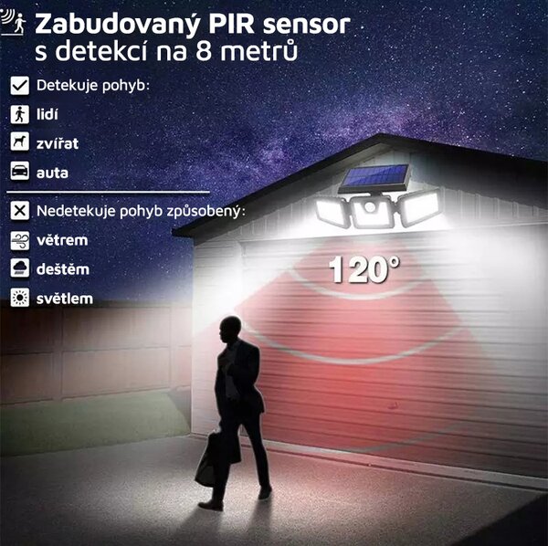 Bezdoteku LEDSolar 83 COB vonkajšie svetlo, bezdrôtové, 5W, studené sv