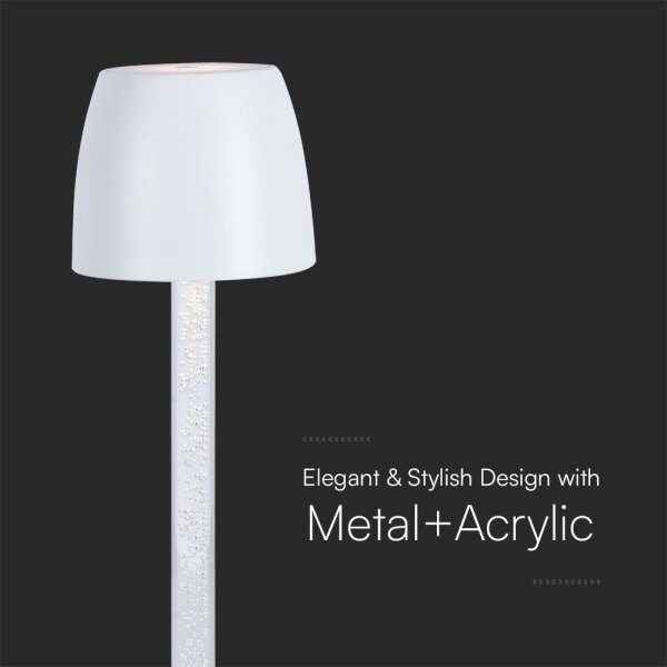 LED Stmievateľná nabíjacia stolná lampa LED/3W/5V 3000K biela