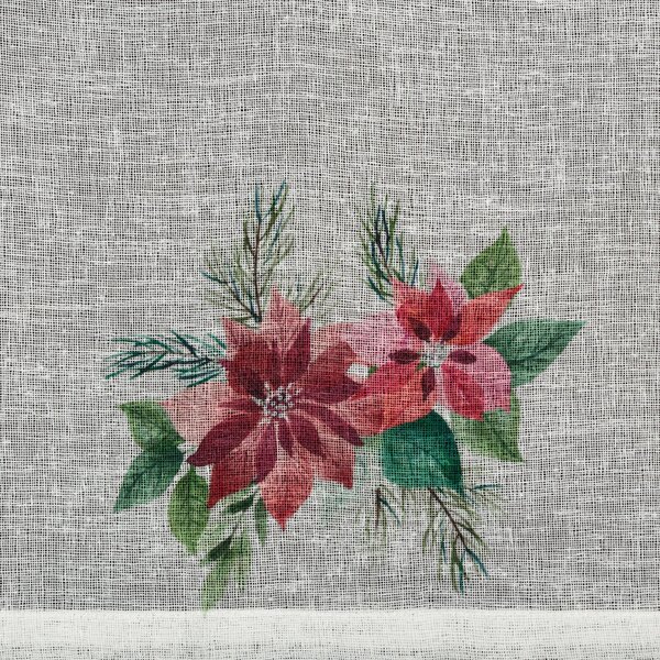 KRÁTKA VIANOČNÁ ZÁCLONA NA PÚTKACH XMAS3 90X150 CM VZOROVANÁ