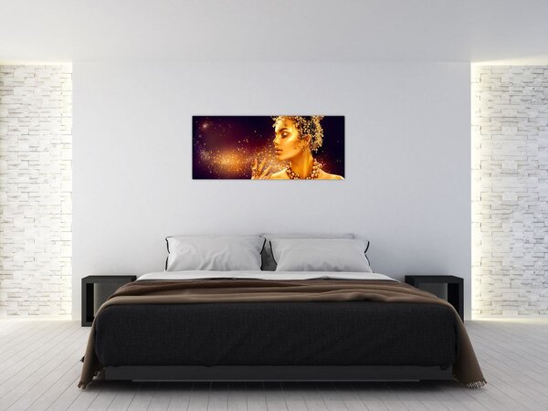 Obraz - Zlatý makeup (120x50 cm)