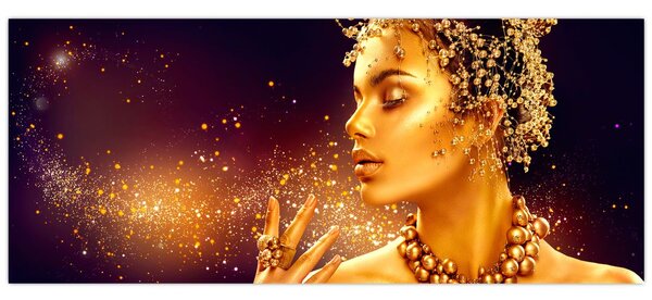 Obraz - Zlatý makeup (120x50 cm)