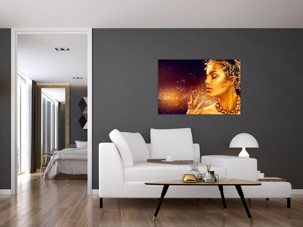 Obraz - Zlatý makeup (90x60 cm)