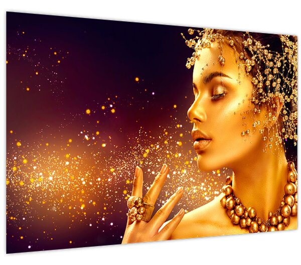 Obraz - Zlatý makeup (90x60 cm)