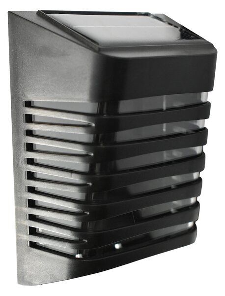 Exteriérové solárne nástenné LED svietidlo Strip, 1x LED 0,12w, čierna