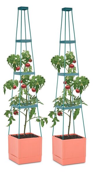 Waldbeck Tomato Tower, črepník na paradajky, set 2 ks, 25 x 150 x 25 cm, mriežka na upínanie, PP