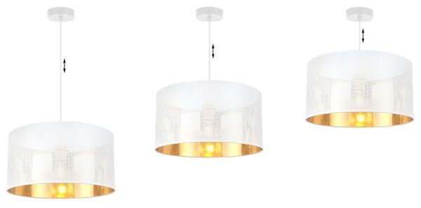 Závesné svietidlo Asti0, 1x biele PVC tienidlo, (fi 35cm), g, w