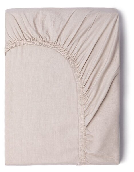 Béžová bavlnená elastická plachta Good Morning, 160 x 200 cm