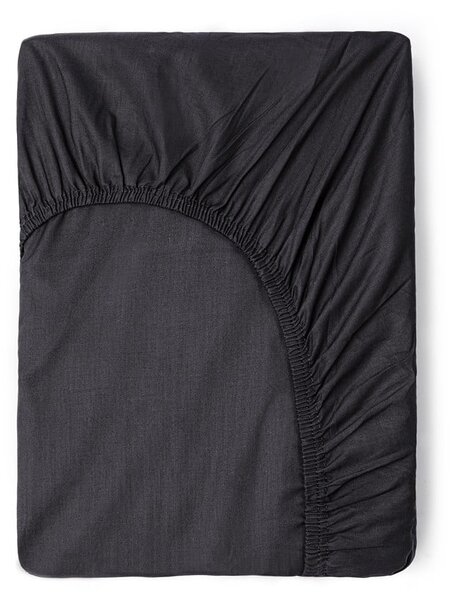Tmavosivá bavlnená elastická plachta Good Morning, 180 x 200 cm