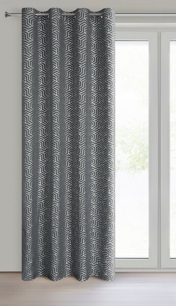 ZÁVES NA KRÚŽKOCH SEMI 140X250 CM VZOROVANÁ