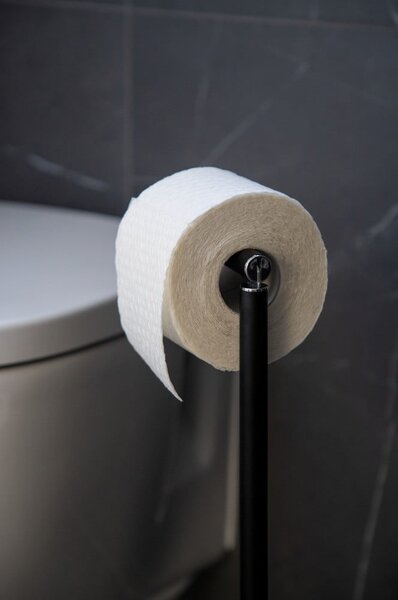 Čierny oceľový stojan na toaletný papier – Wenko