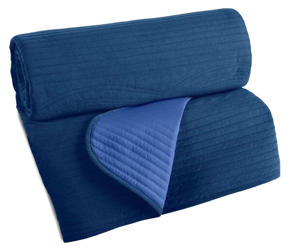 PREHOZ NA POSTEĽ VELVET2 170X210 CM TMAVOMODRÝ