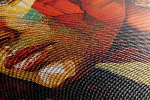 Obraz profil ženy v patchwork dizajne