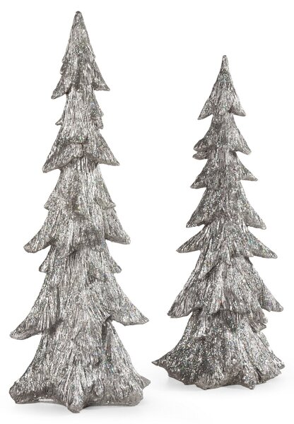 DEKORAČNÁ SOŠKA PINE 18X44 CM STRIEBORNÁ