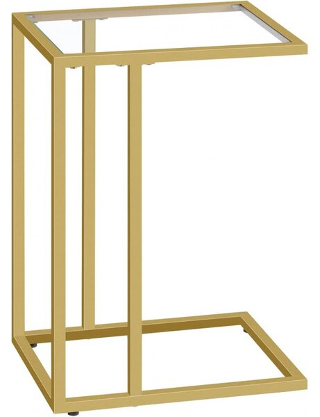 Dizajnový príručný stolík so zlatým rámom