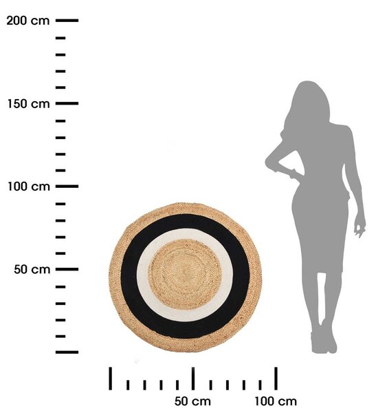 Koberec Ingrid, (fi) 90 cm, béžová/biela/čierna