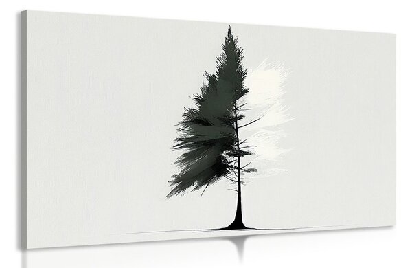 Obraz minimalistický ihličnatý strom
