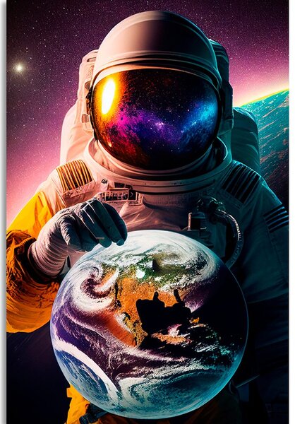 Obraz kozmonaut v neznámej atmosfére