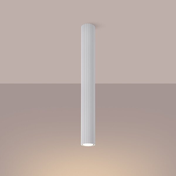 Stropné svietidlo Karbon, 1x biele kovové tienidlo, (60 cm)