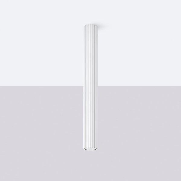 Stropné svietidlo Karbon, 1x biele kovové tienidlo, (60 cm)