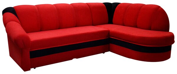 Rohová sedačka s rozkladom a úložným priestorom Belluno P - červená / čierna