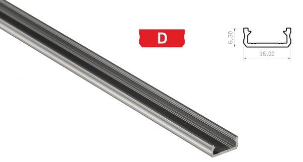 BERGE Hliníkový profil pre LED pásky D mini povrchový 1m