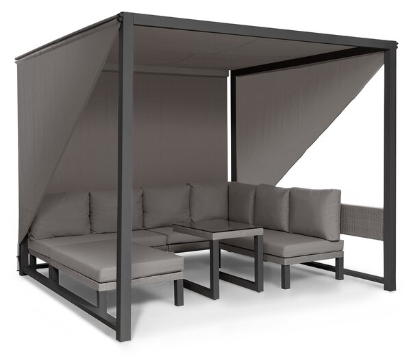 Blumfeldt Havana & Lounge-Set, pergola & lounge-set, 270 x 230 x 270 cm, 4 dvojsedadlá, sivá