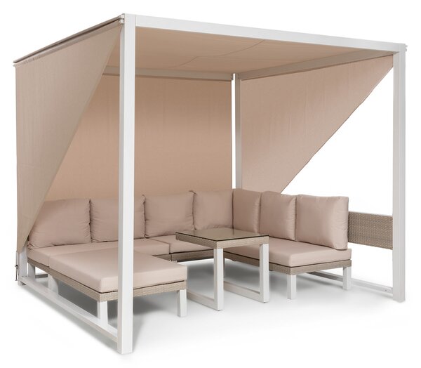 Blumfeldt Havana & Lounge-Set, pergola & lounge-set, 270 x 230 x 270 cm, 4 dvojsedadlá, biela