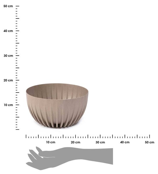 PLASTOVÝ KVETINÁČ STRIPPED ECO 14X24 CM BÉŽOVÁ