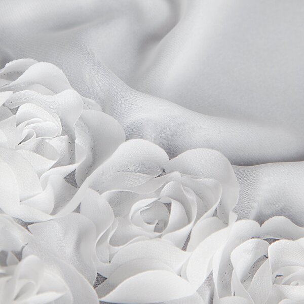 KRÁTKA ZÁCLONA NA PÁSKE EVA MINGE ROSES11 150X70 CM BIELA
