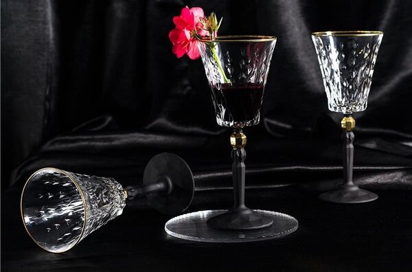 BOHEMIA PRESTIGE CONTE BLACK POHÁR NA VÍNO 260ML SADA 6 KS
