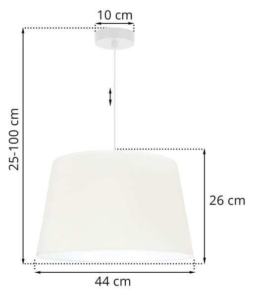 Závesné svietidlo Gaja, 1x krémové textilné tienidlo, (fi 44cm), w