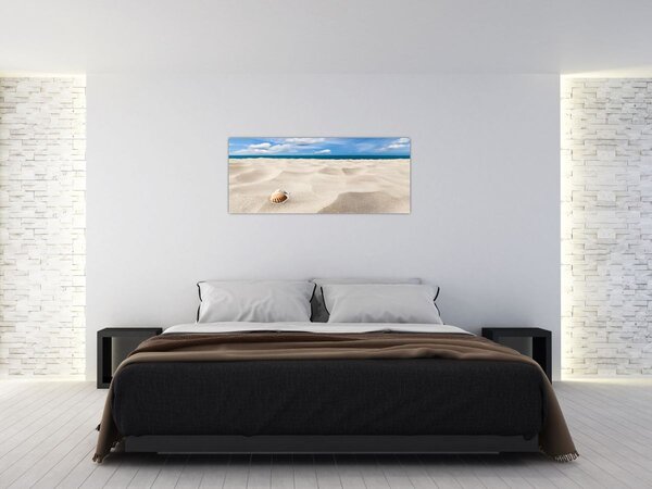 Obraz - Mušle na pláži (120x50 cm)