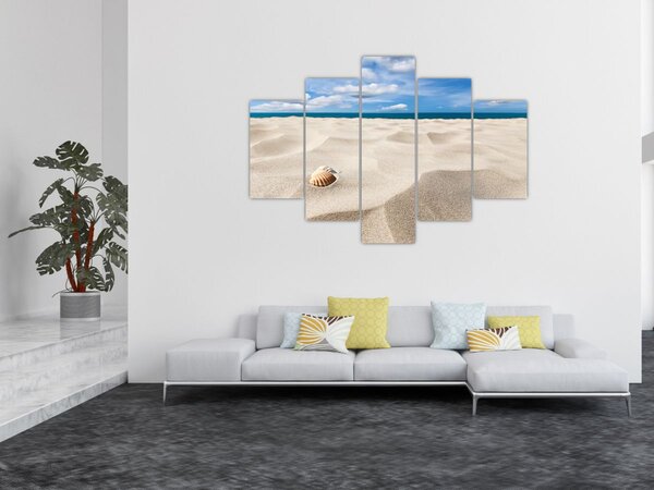 Obraz - Mušle na pláži (150x105 cm)