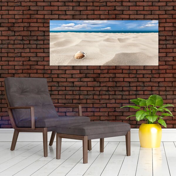 Obraz - Mušle na pláži (120x50 cm)