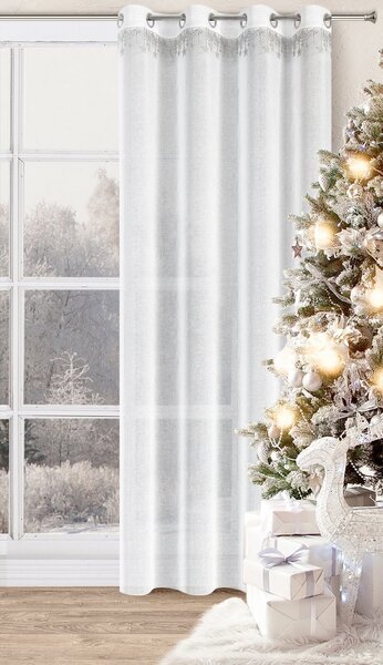 VIANOČNÁ ZÁCLONA NA KRÚŽKOCH XMAS 140X250 CM HVIEZDY