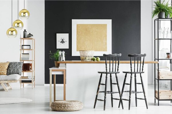 Závesné svietidlo Bergen Gold, 3x zlaté/transparentné sklenené tienidlo (fi 20cm), o