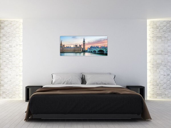 Obraz - Londýn v pastelových farbách (120x50 cm)