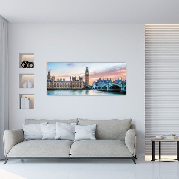 Obraz - Londýn v pastelových farbách (120x50 cm)